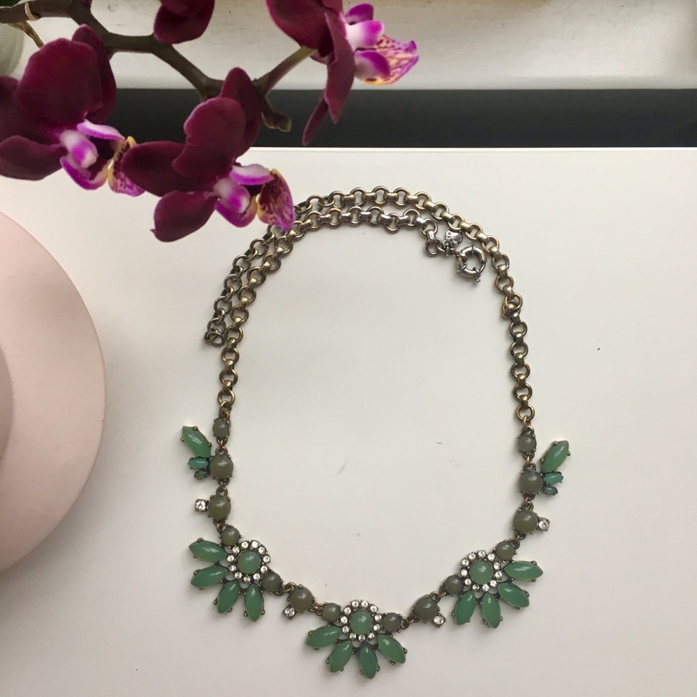 J Crew Blue-Green Statement Necklace